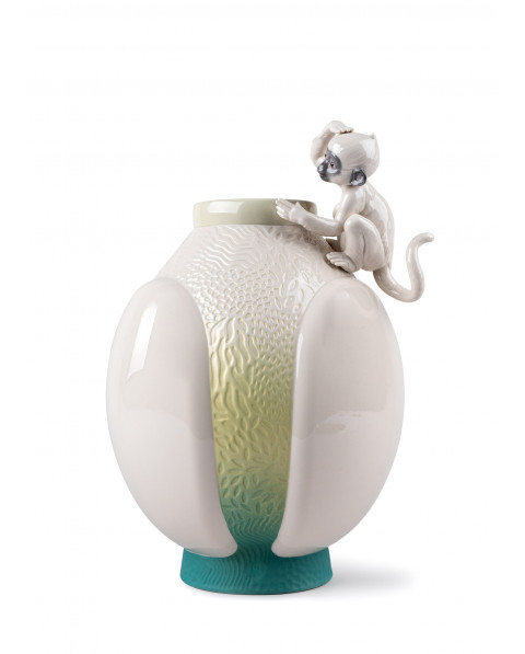 Monkey vase Lladró Porcelaine 01009499 