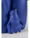 Penguin family (blue-gold) Lladró Porcelain 01009539