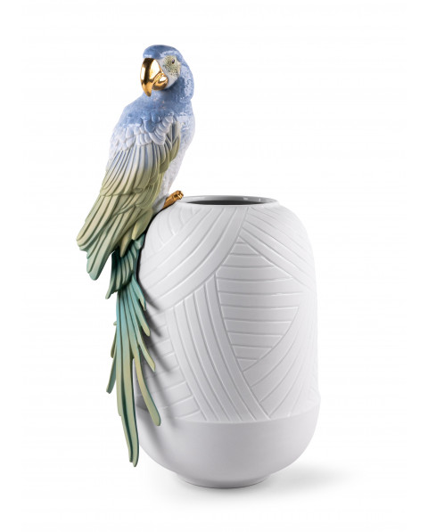 Macaw bird vase Lladró Porcelaine 01009540 