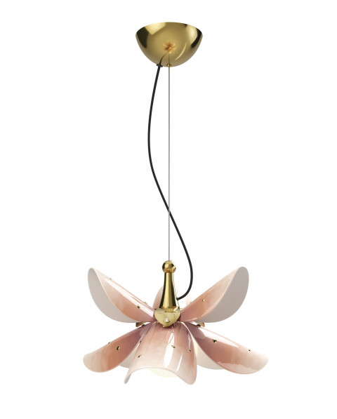 Blossom hanging lamp (pink-gold)(CE/UK) Lladró Porcelain 01024115