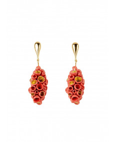 Golden coral reef long earrings Lladró Porzellan 01010245  