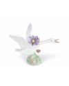 Jumping duck with purple dahlias Lladró Porcelain 01008495