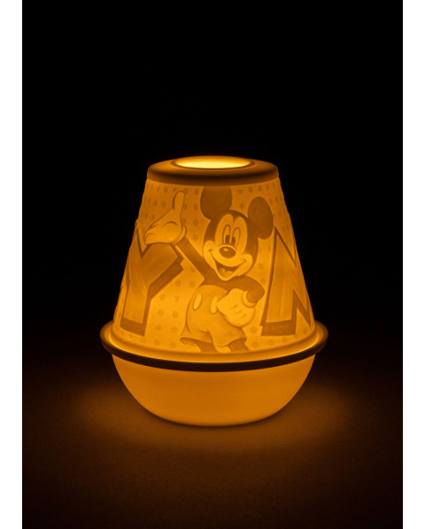 Lithophane votive light-Mickey Mouse Lladró Porcelain 01017465