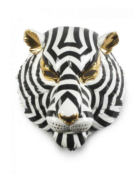 Masque Tigre (noir-or) Lladró Porcelaine 01009404