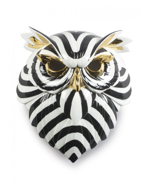 Masque chouette (noir-or) Lladró Porcelaine 01009406