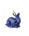 Attentive bunny (blue-gold) Lladró Porcelain 01009448