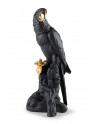 Macaw bird (black-gold) Lladró Porcelain 01009577