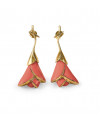 Boucles d'oreille Heliconia (corail) Lladró Porcelaine 01010182