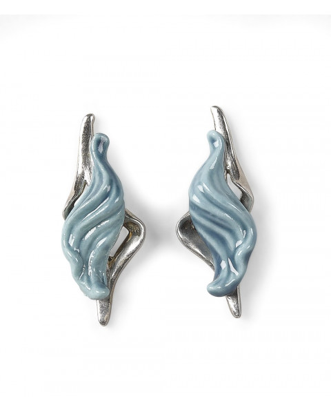 Pendientes cortos Aquarium Porcelana Lladró 01010198