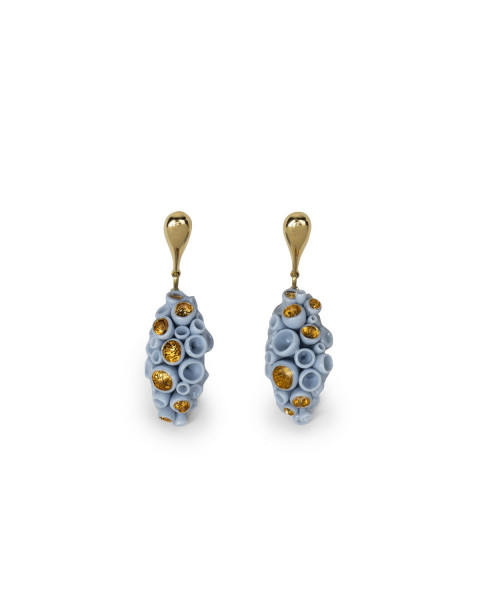 Golden blue reef long earrings Lladró Porcelain 01010238