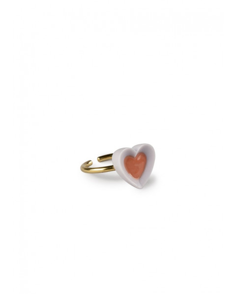 Anillo metal Corazones (violeta y rojo) Porcelana Lladró 01010271