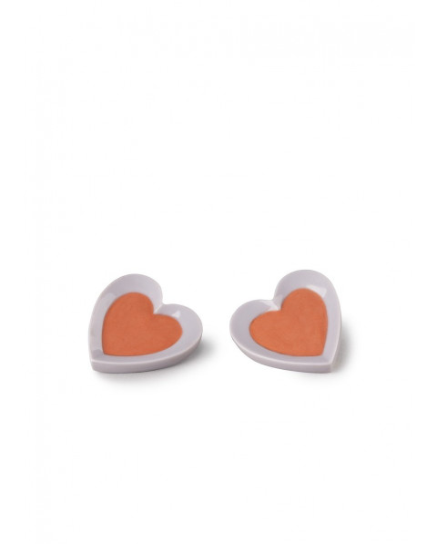 Pendientes Corazones (violeta y rojo) Porcelana Lladró 01010273