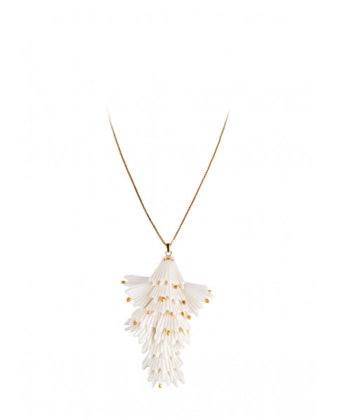 Actinia long pendant (white-gold) Lladró Porcelain 01010287