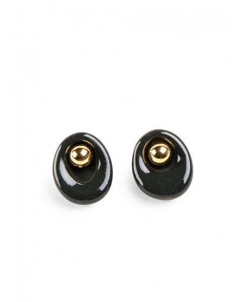 Golden Pebbles stud earrings Lladró ФАРФОР 01010295