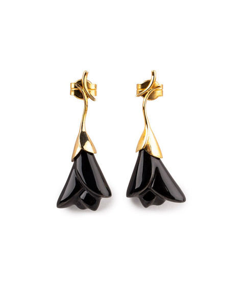 Boucles d'oreille Heliconia (noir) Lladró Porcelaine 01010301