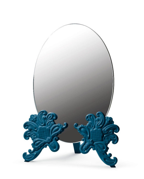 Vanity Mirror (Blue) Lladró Porcelain 01007832