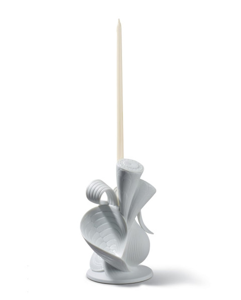 Naturo. - Single candleholder (white) Lladró Porcelaine 01007957