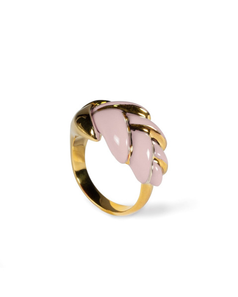 Anillo de metal Heliconia. Rosa. Ajustable Porcelana Lladró 01010187