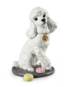 Figura perro Caniche con mochis Porcelana Lladró 01009472