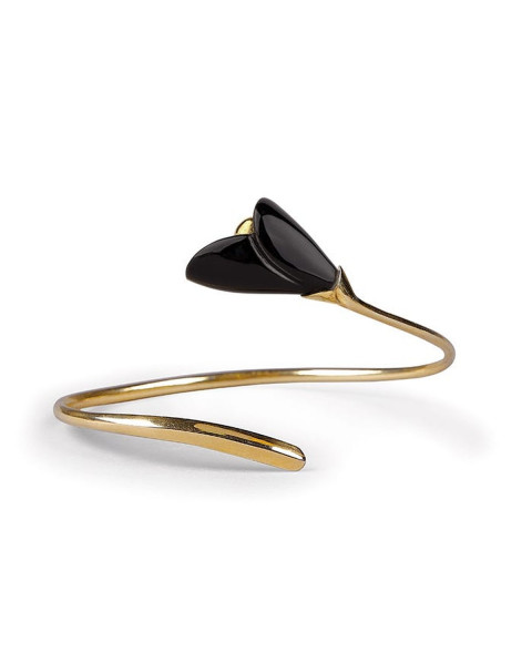 Heliconia Cuff. Black Lladró Porcelain 01010302