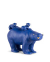 Mummy bear and babies (blue-gold) Sculpture. Limited Edition Porcellana Lladró 01009565
