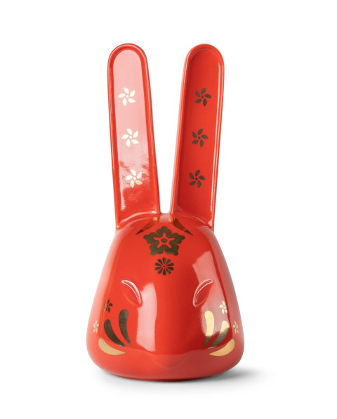 The Rabbit (red - gold) Sculpture Lladró Porcelain 01009590