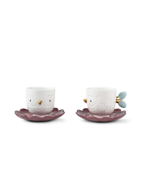 Set de 2 tazas y platos Kawki Porcelana Lladró 01009661