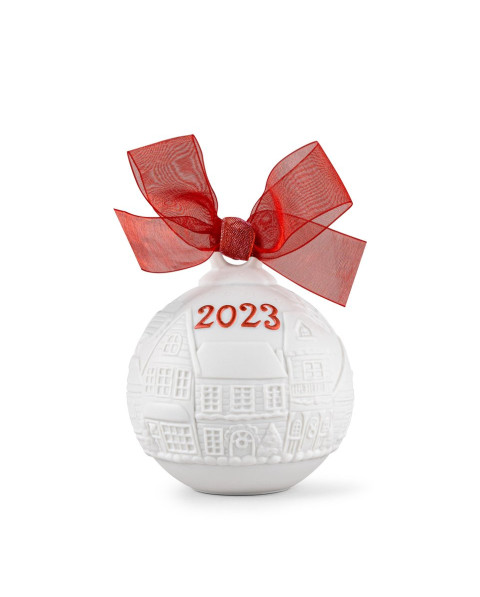 2023 Christmas ball (Re-Deco red) Lladró Porcelain 01018475