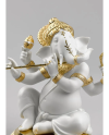 Lladro Porcelain BANSURI GANESHA (GOLDEN RE-DECO) 01009277