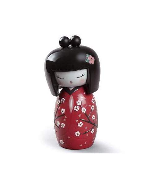 Lladro 1008709 Figurine KOKESHI II RED