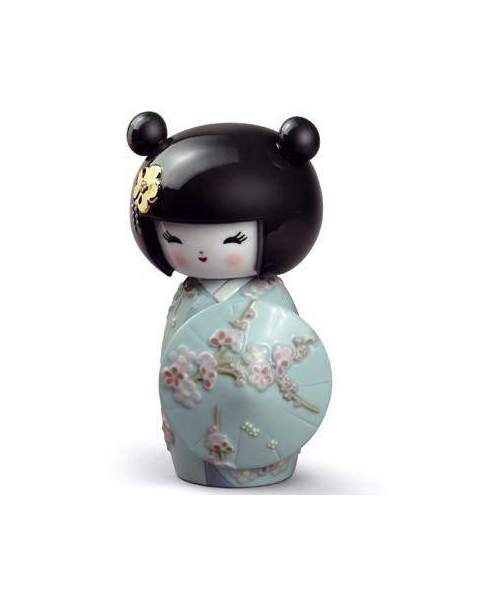 Lladro 1008710 Figurine KOKESHI III TURQUOISE