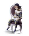 Lladro 1008739 Figurine LITTLE HARLEQUIN BLUE _ YELLOW