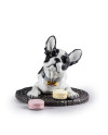 Bouledogue français avec macarons Lladró Porcelaine 01009398  