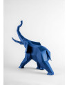 Elephant (blue) Sculpture Lladró Porzellan 01009560  