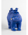 Mummy bear and babies (blue-gold) Sculpture. Limited Edition Porcellana Lladró 01009565  