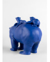 Mummy bear and babies (blue-gold) Sculpture. Limited Edition Porcellana Lladró 01009565  