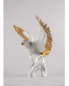 Freedom eagle Sculpture. White and copper Lladró Porcelain 01009578