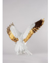 Freedom eagle Sculpture. White and copper Lladró Porzellan 01009578  