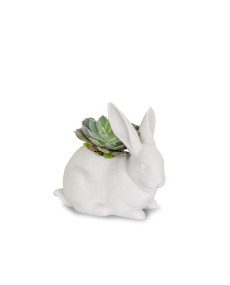 Bunny Garden Figurine. Matte White. Plant the Future Lladró Porzellan 01009644  