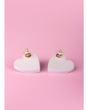 Hearts earrings (violet & red) Porcelana Lladró 01010273  