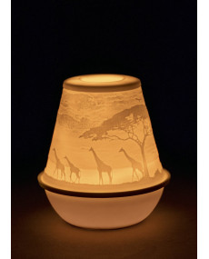 Lithophane votive light-african savannah Lladró Porcelaine 01017378 
