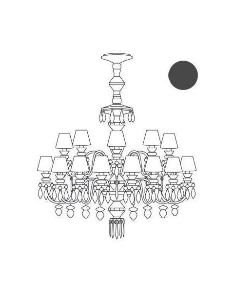 Lladro 1023216 Chandelier BLACK JAPAN 1023216