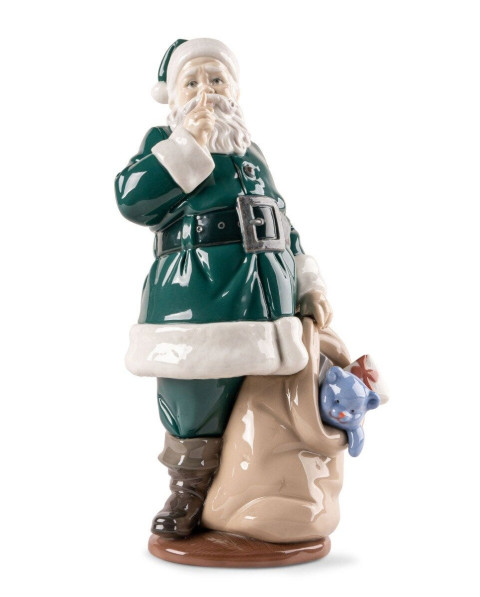 Papa Noël est arrivé (vert) Lladró Porcelaine 01009687