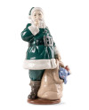 Papa Noël est arrivé (vert) Lladró Porcelaine 01009687