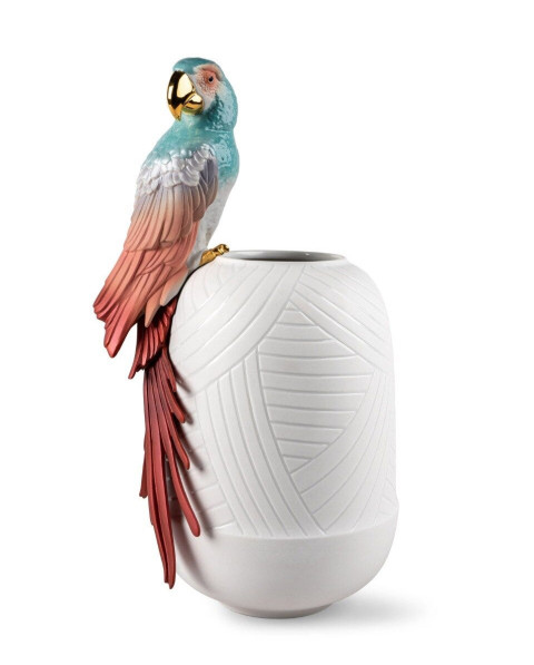 Macaw bird vase (red) Lladró Porcelain 01009686
