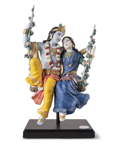 Radha Krishna in altalena Porcellana Lladró 01002036  