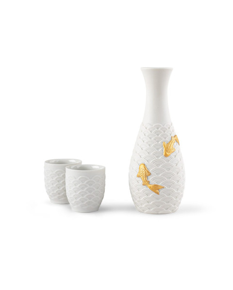 Koi Sake Set Lladró Porcelain 01017824