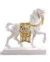 Lladro 01007186 A REGAL STEED (RE-DECO GOLDEN) Porcelain