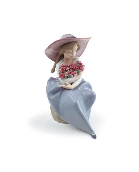 Lladro 01007215 QUÉ BONITA ES LA PRIMAVERA (CLAVELES) Porcelana Figura Lladro