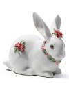 Lladro 01007578 ATTENTIVE BUNNY (CARNATIONS) Porcelain Lladro